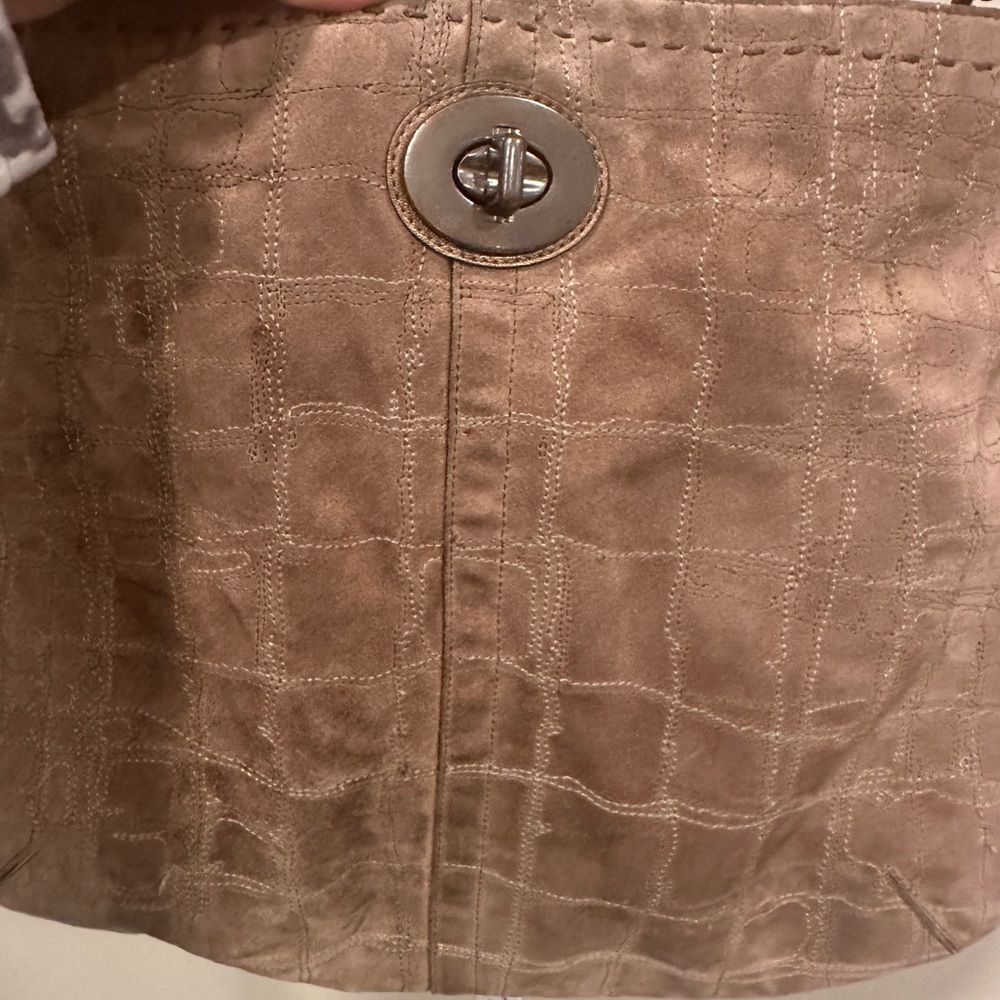 Coach suede and leather bag - Picture 2 of 7